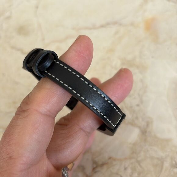 Italgem Stainless Steel Galaxy Plate Leather Bracelet Unisex - Picture 6 of 10